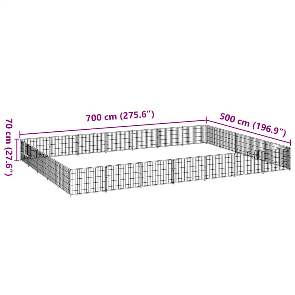 Hundezwinger Schwarz 4 m² Stahl
