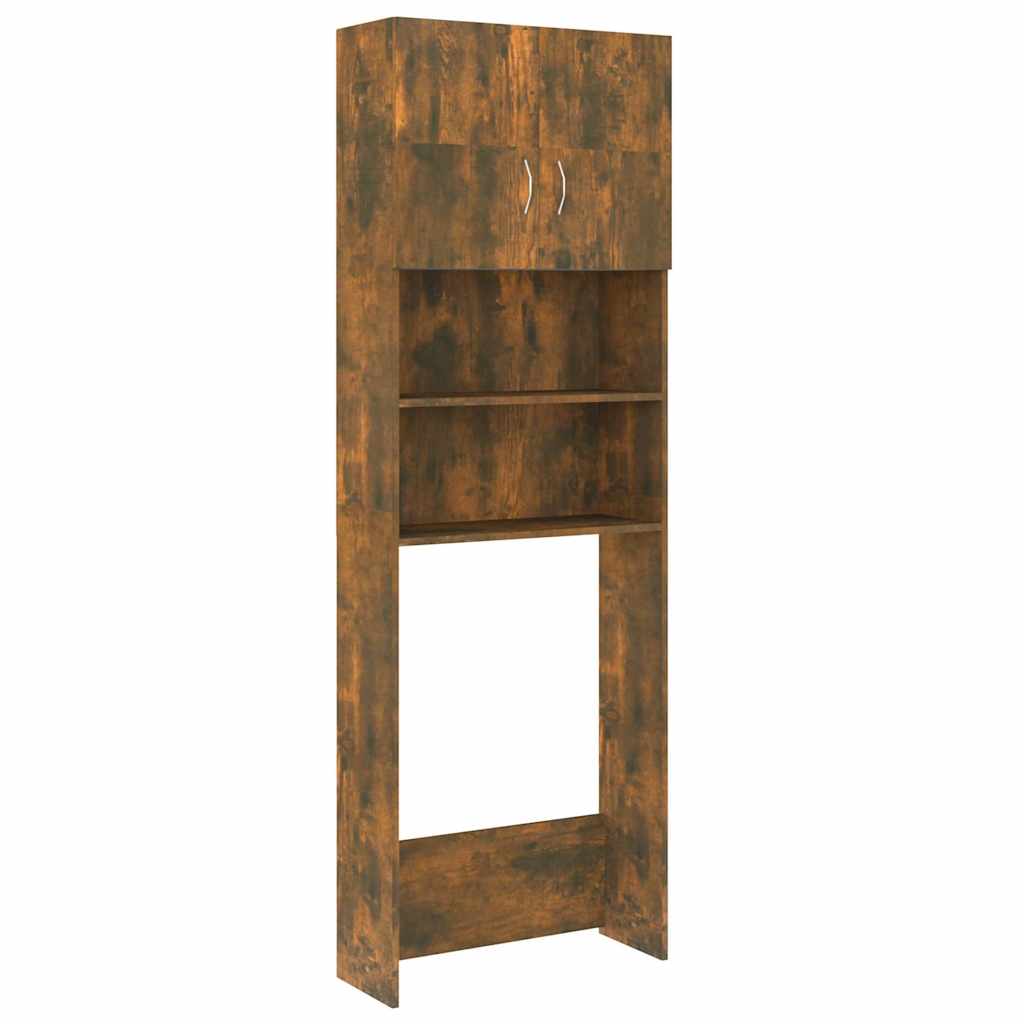 Waschmaschinenschrank Weiß 64x25,5x190 cm Holzwerkstoff