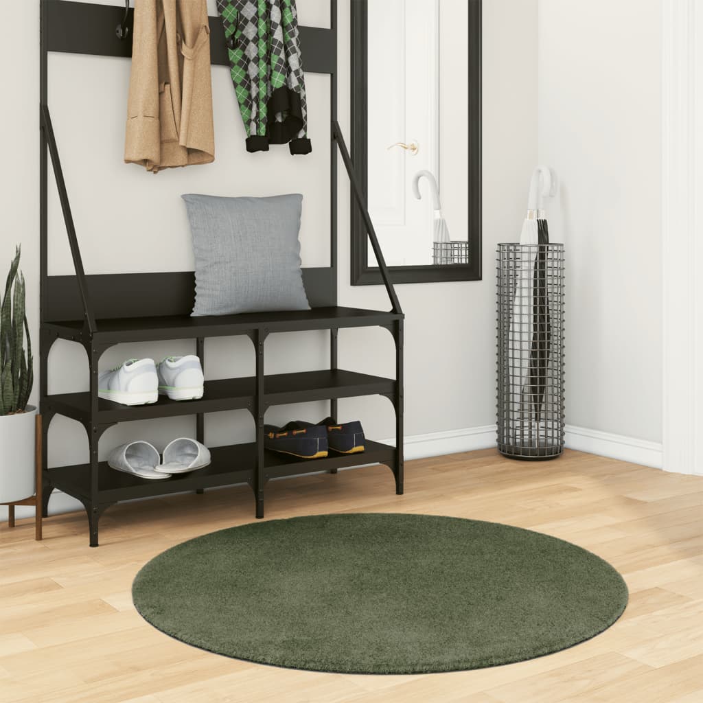 Teppich HUARTE Kurzflor Weich und Waschbar Anthrazit 60x110 cm