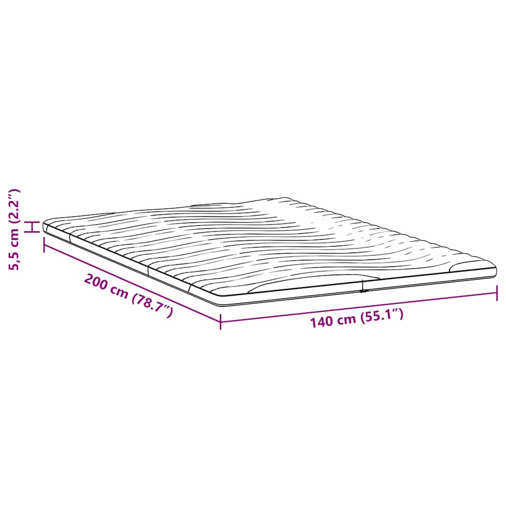 Matratzenauflage Weiß 70 x 200 cm Strickstoff