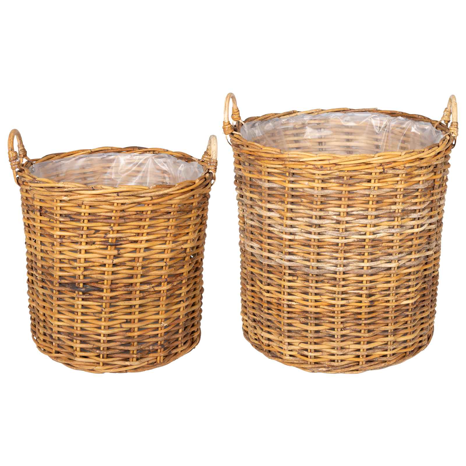 Blumentopf Körbchen 2 Stk. Natürliches Grau Kubu Rattan