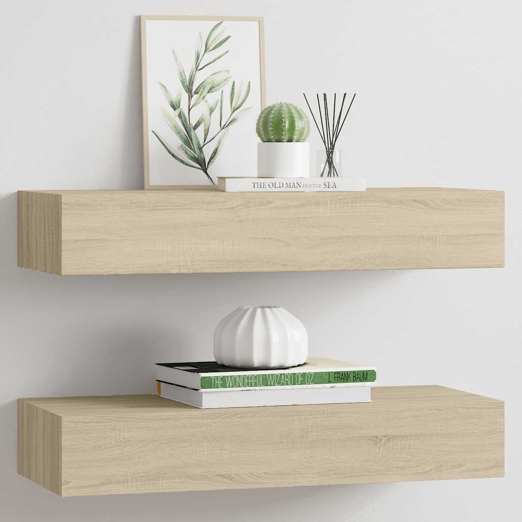 Wandregal mit Schublade Weiß 40x23,5x10 cm MDF