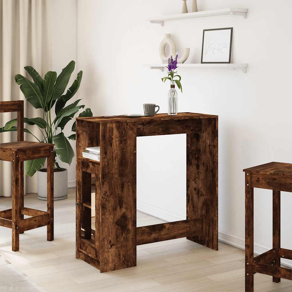 Bartisch Schwarz Eichen-Optik 101 x 40 x 103,5 cm Holzwerkstoff