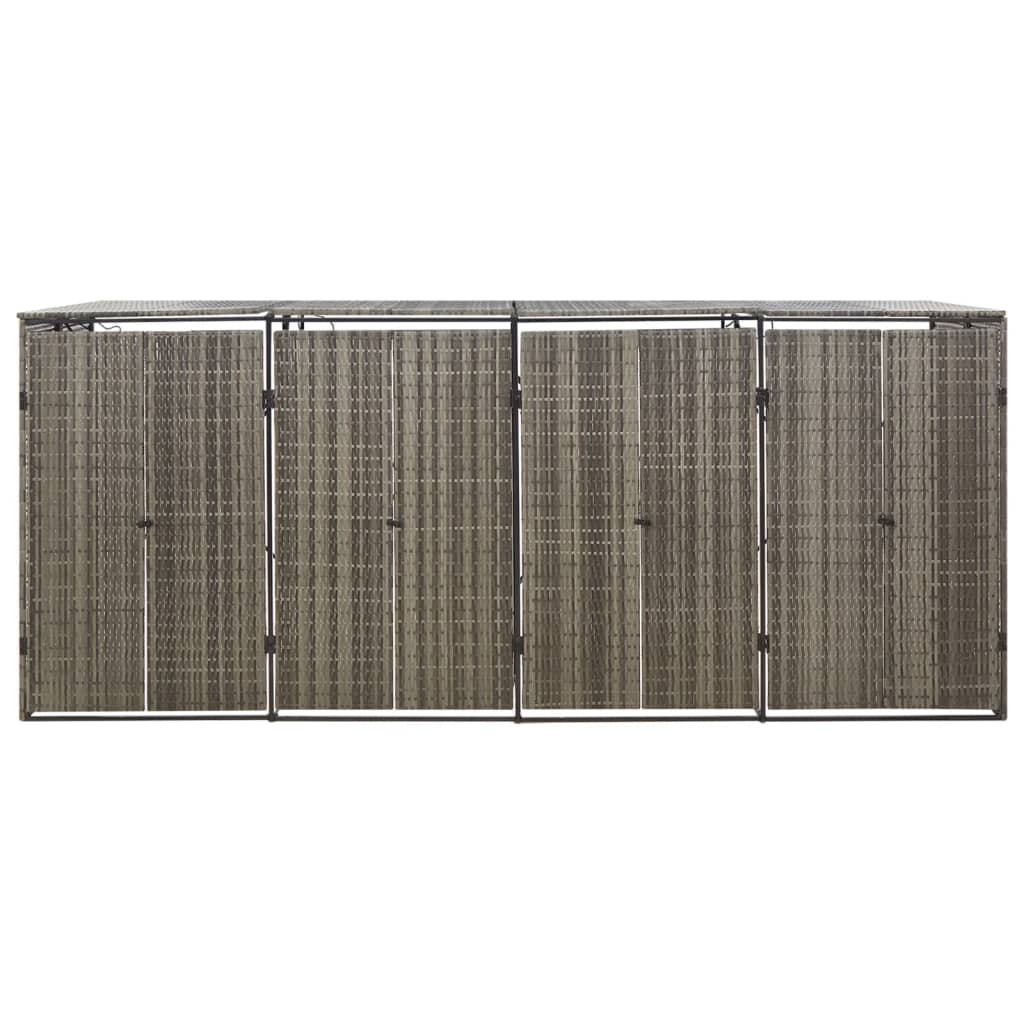 Mülltonnenbox für 1 Tonne Schwarz 70x80x117 cm Poly Rattan