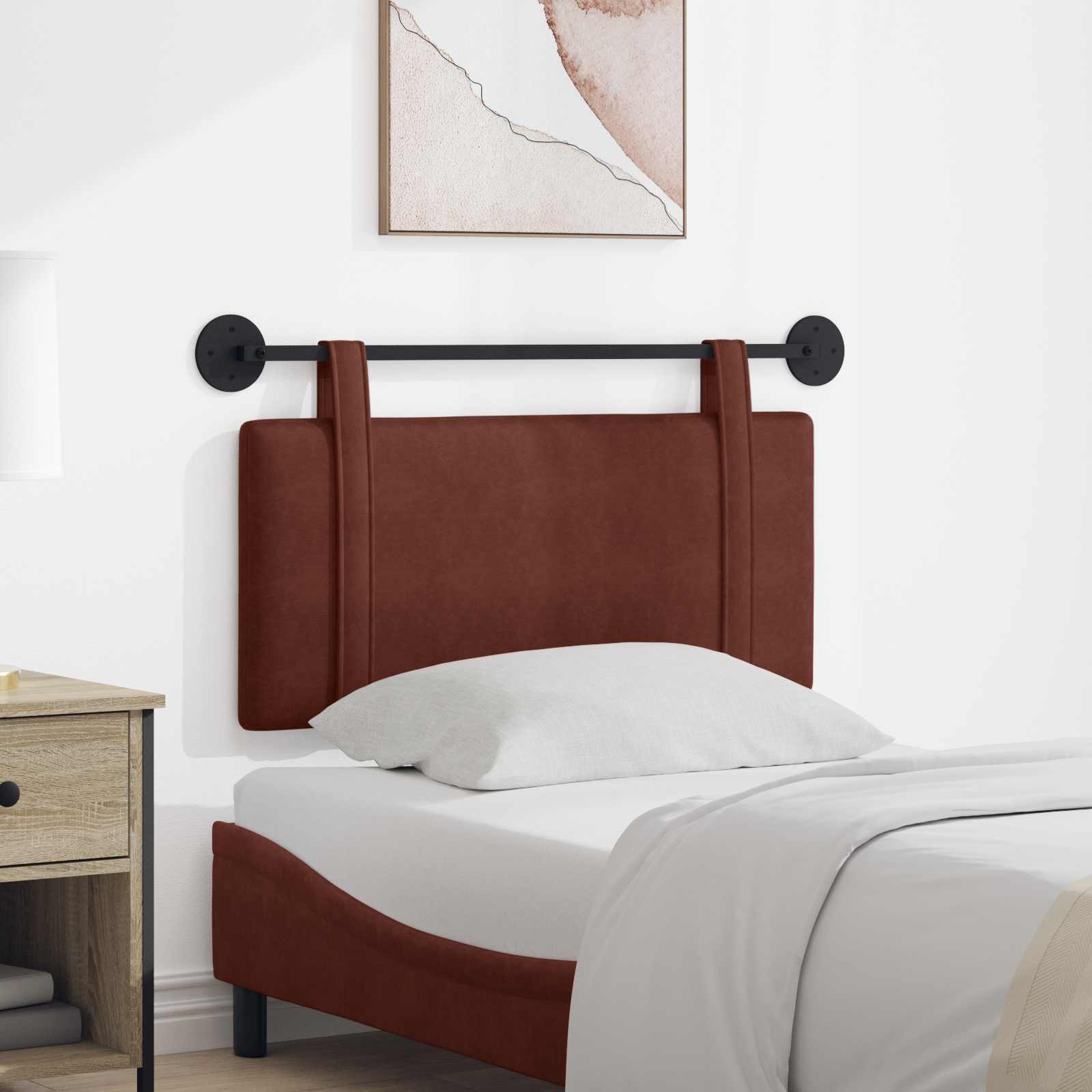 Hängendes Kopfteil Mit LED Licht Schwarz Antikes PU