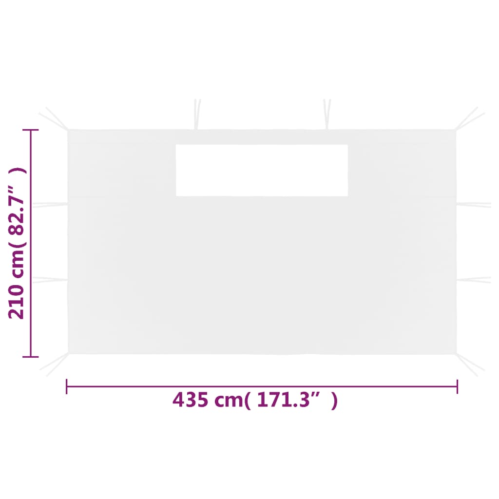 Pavillon-Seitenwände mit Fenstern 2 Stk. Creme