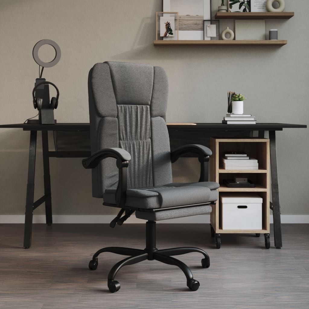 Bürostuhl mit Liegefunktion Taupe Stoff