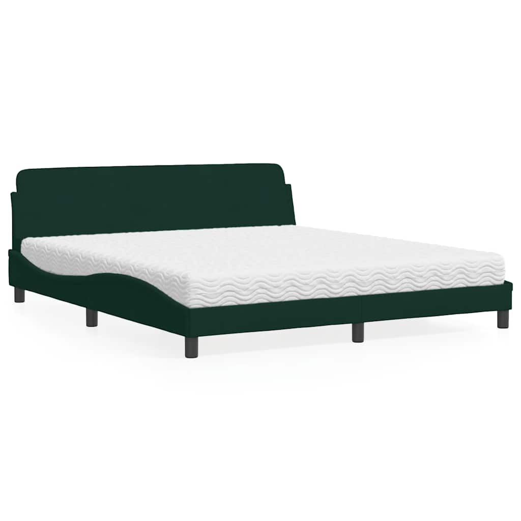 Bett mit Matratze "Dover" Hellgrau 80x200 cm Samt
