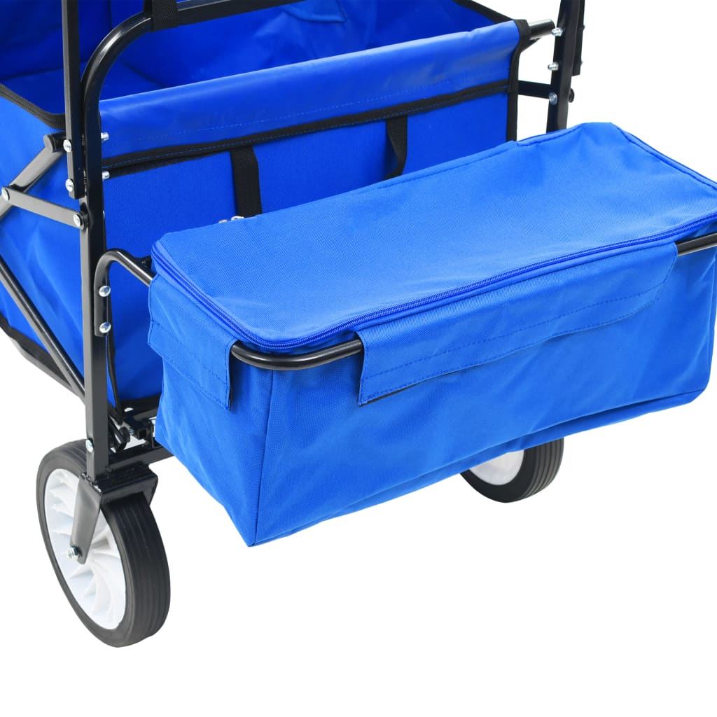 Klappbarer Handwagen mit Sonnendach Stahl Rot