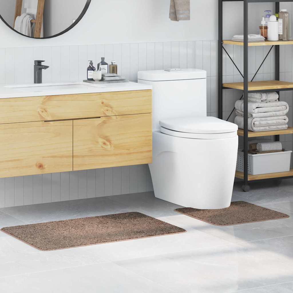 Anti-Rutsch Badematten-Set 2 pcs Dunkelgrau PP