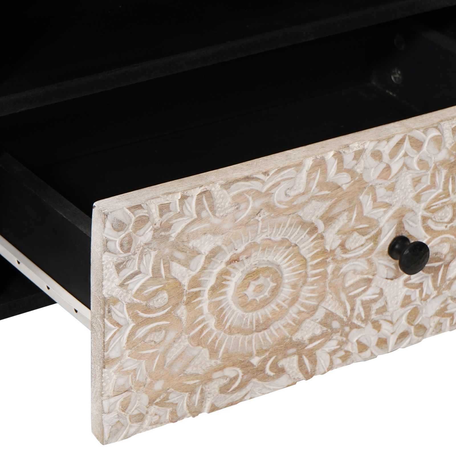 TV-Schränk mit Regal Braun 80 x 33,5 x 46 cm Massivholz Mango