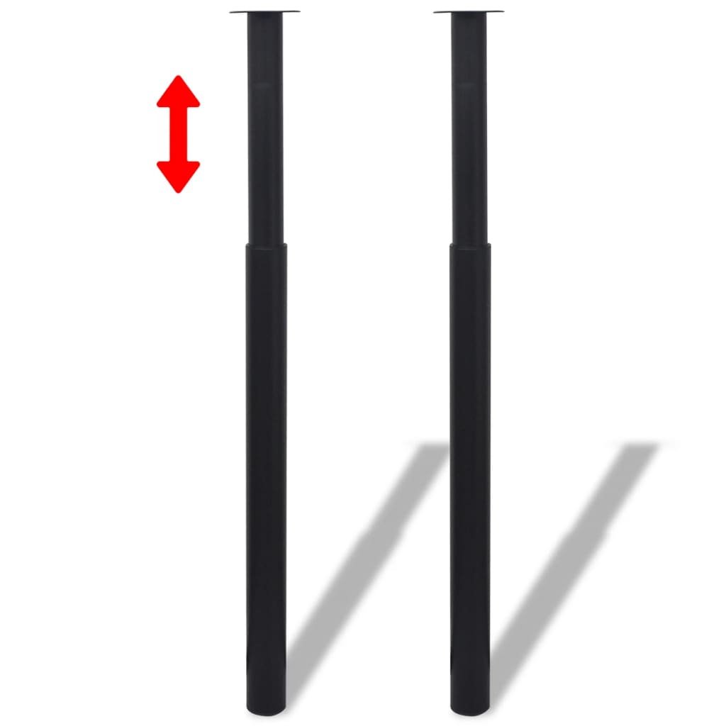 2 x Teleskopfuß Tischfuß Stützfuß Tischbein Chrom 710 mm-1100 mm