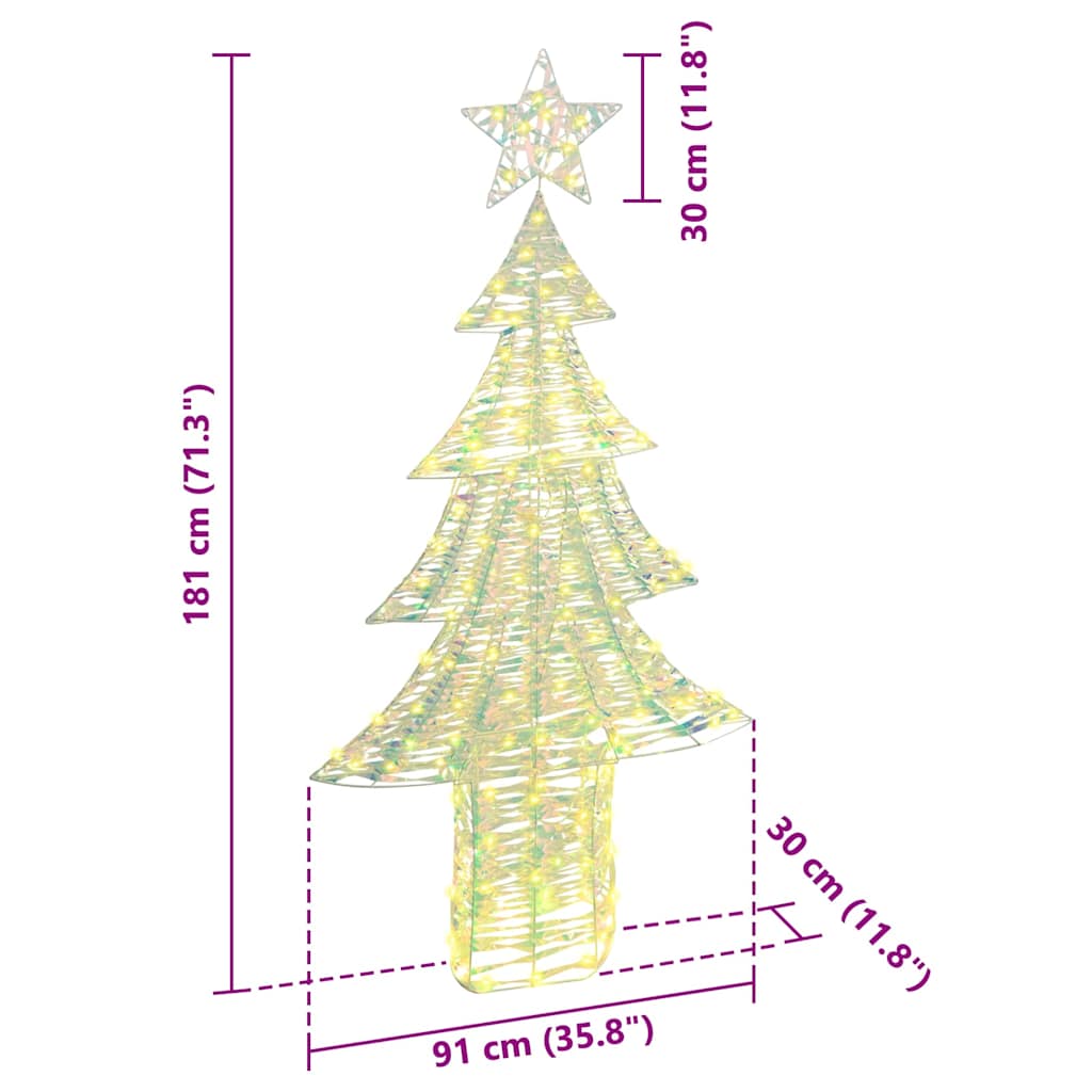Weihnachtsbaum mit 120 LEDs Warmweiß 120,5 cm PET