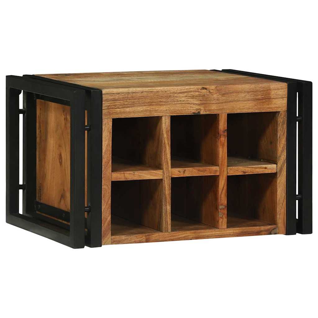 Weinregal Braun und Schwarz 35 x 35 x 39 cm Massivholz Mango