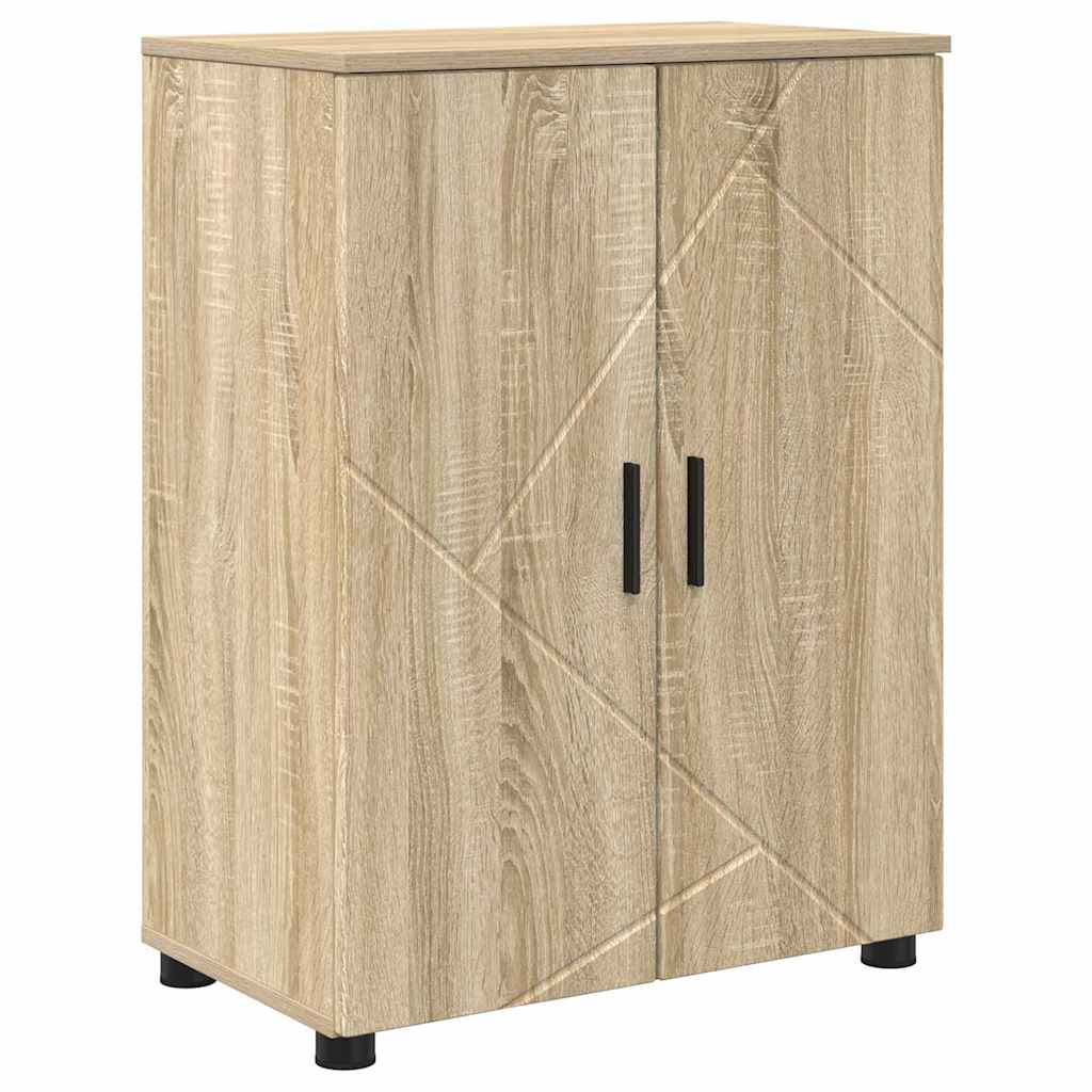 Badezimmermöbel-Set mit Tür 4 pcs Weiß Holzwerkstoff & Metall