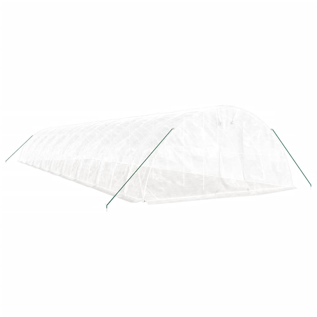 Gewächshaus mit Stahlrahmen Weiß 40 m² 8x5x2,3 m