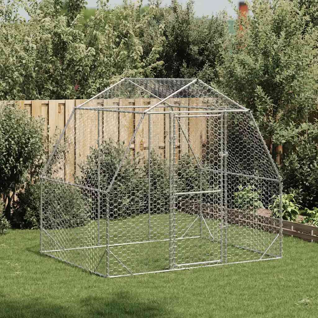 Hühnerstall 2,5x4x2,25 m Verzinkter Stahl