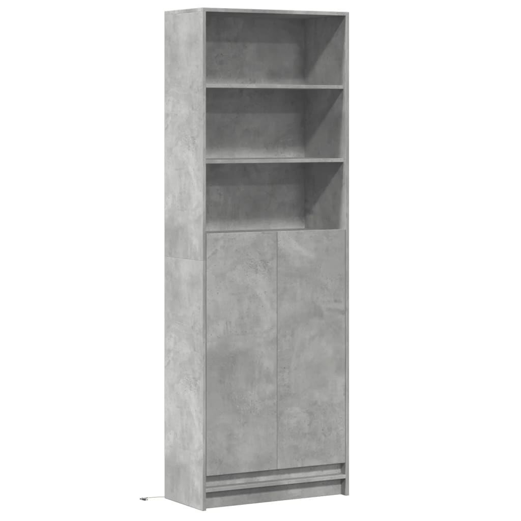 Highboard mit LED-Beleuchtung Weiß 69x32,5x200 cm Holzwerkstoff