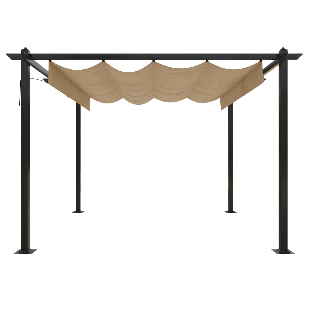 Pavillon mit Ausziehbarem Dach 3x3 m Creme
