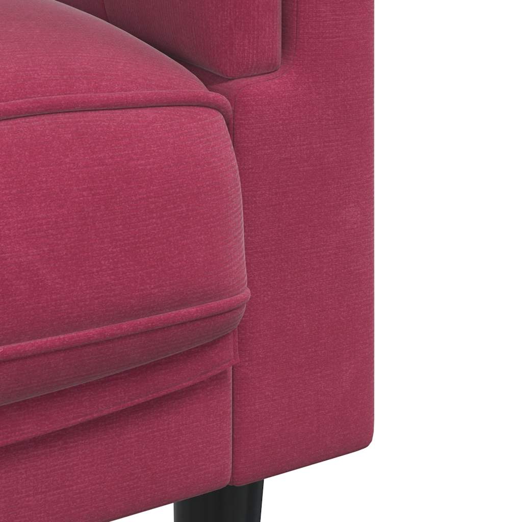 3-tlg. Sofagarnitur mit Kissen Creme Samt
