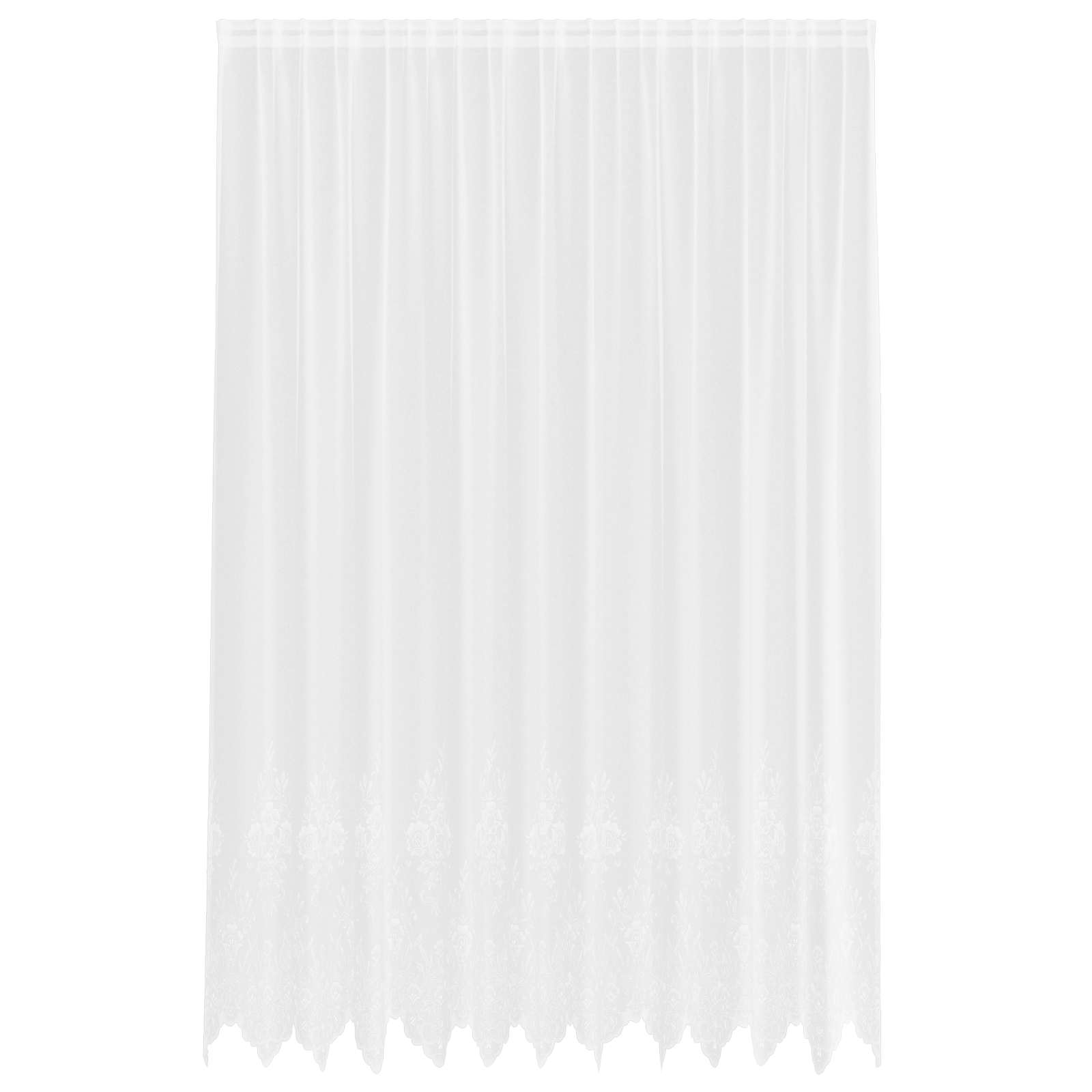 Spitzenvorhang mit Vorhängen Floral Weiß 80 x 150 cm Polyester