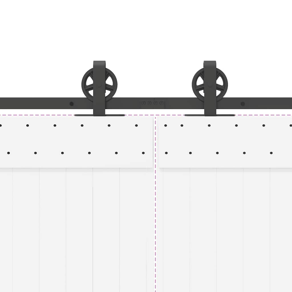 Schiebetürbeschlag-Set 366 cm Stahl Schwarz