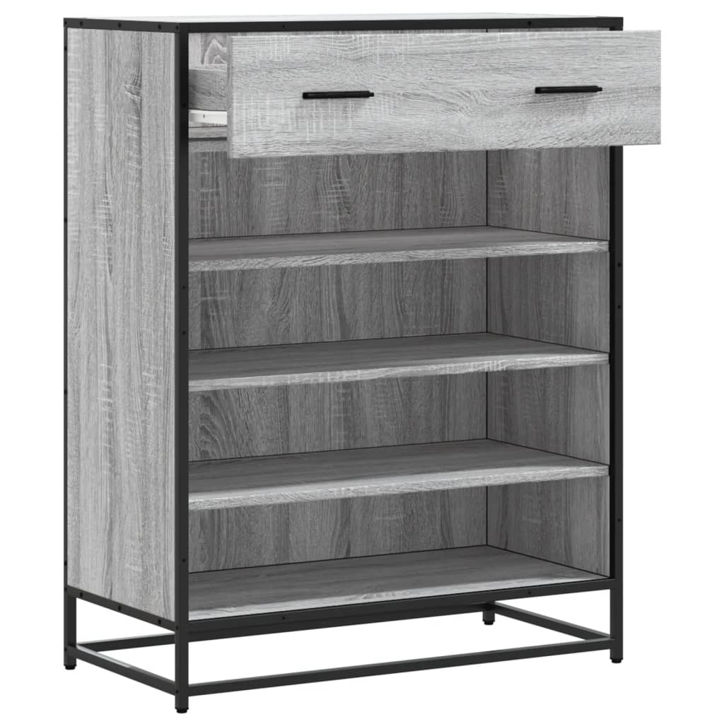 Schuhschrank Schwarz 75x38x97,5 cm Holzwerkstoff Metall