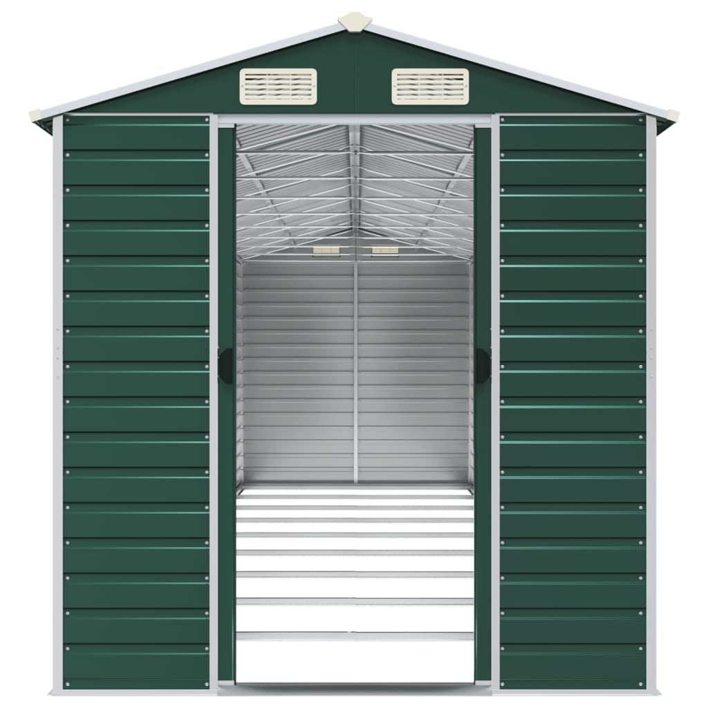 Gerätehaus Grün 191x130x198 cm Verzinkter Stahl