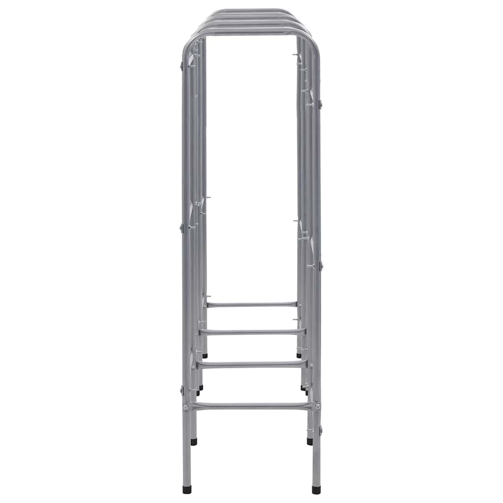 Kistenregal für 3 Kisten Silbern 50x33x116 cm Stahl