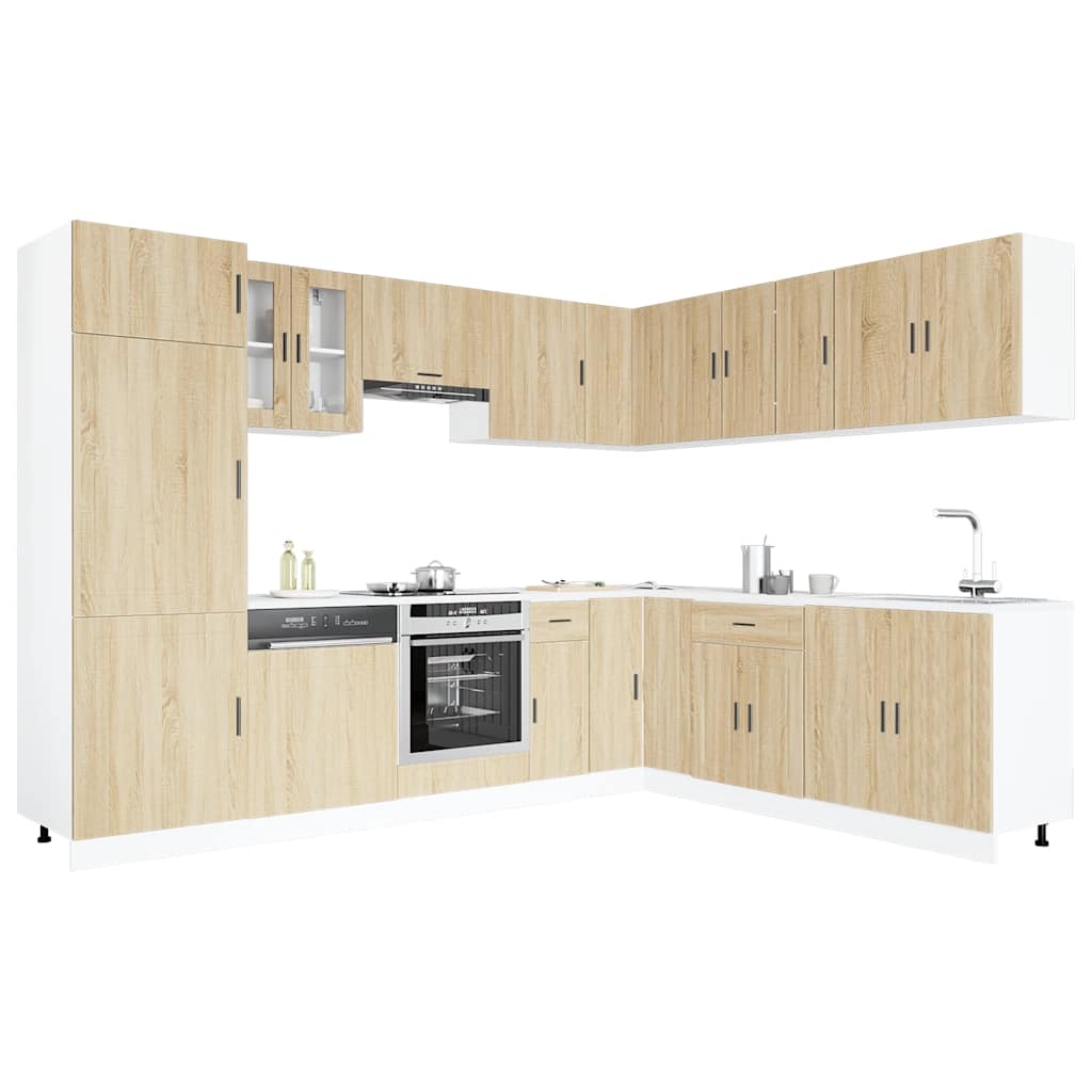 14-tlg. Küchenschrank-Set Porto Weiß Holzwerkstoff