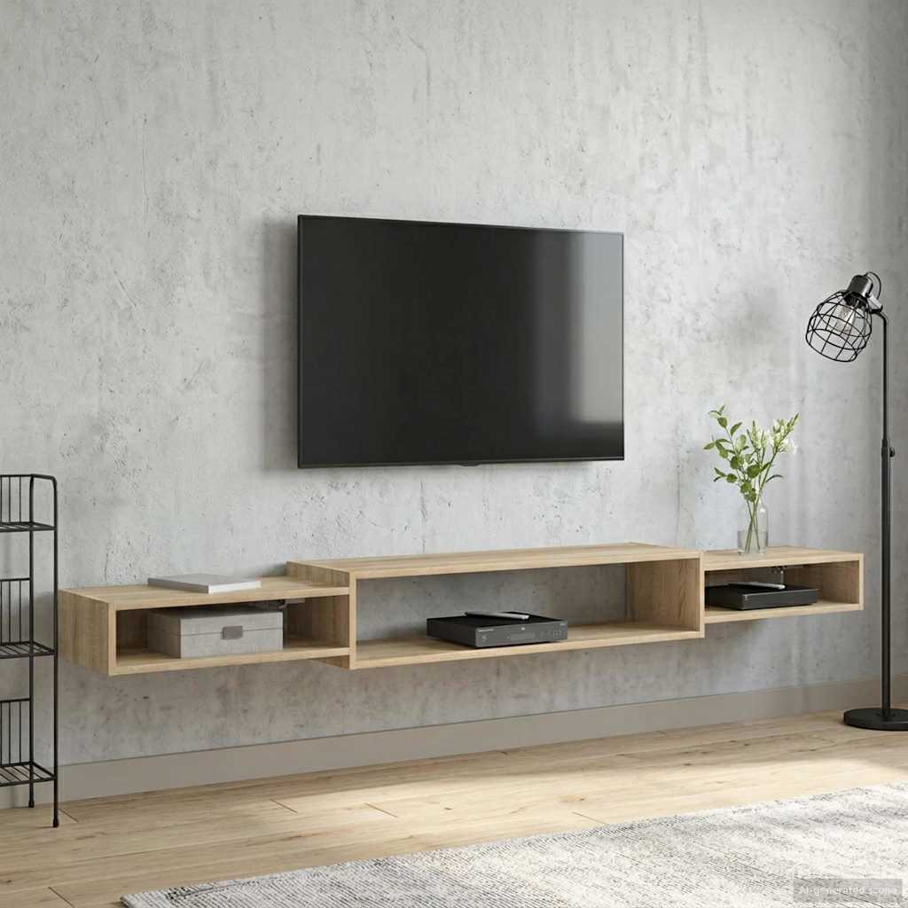 Wandmontierter TV-Schrank Wandhalterung Weiß 140 x 28 x 21 cm