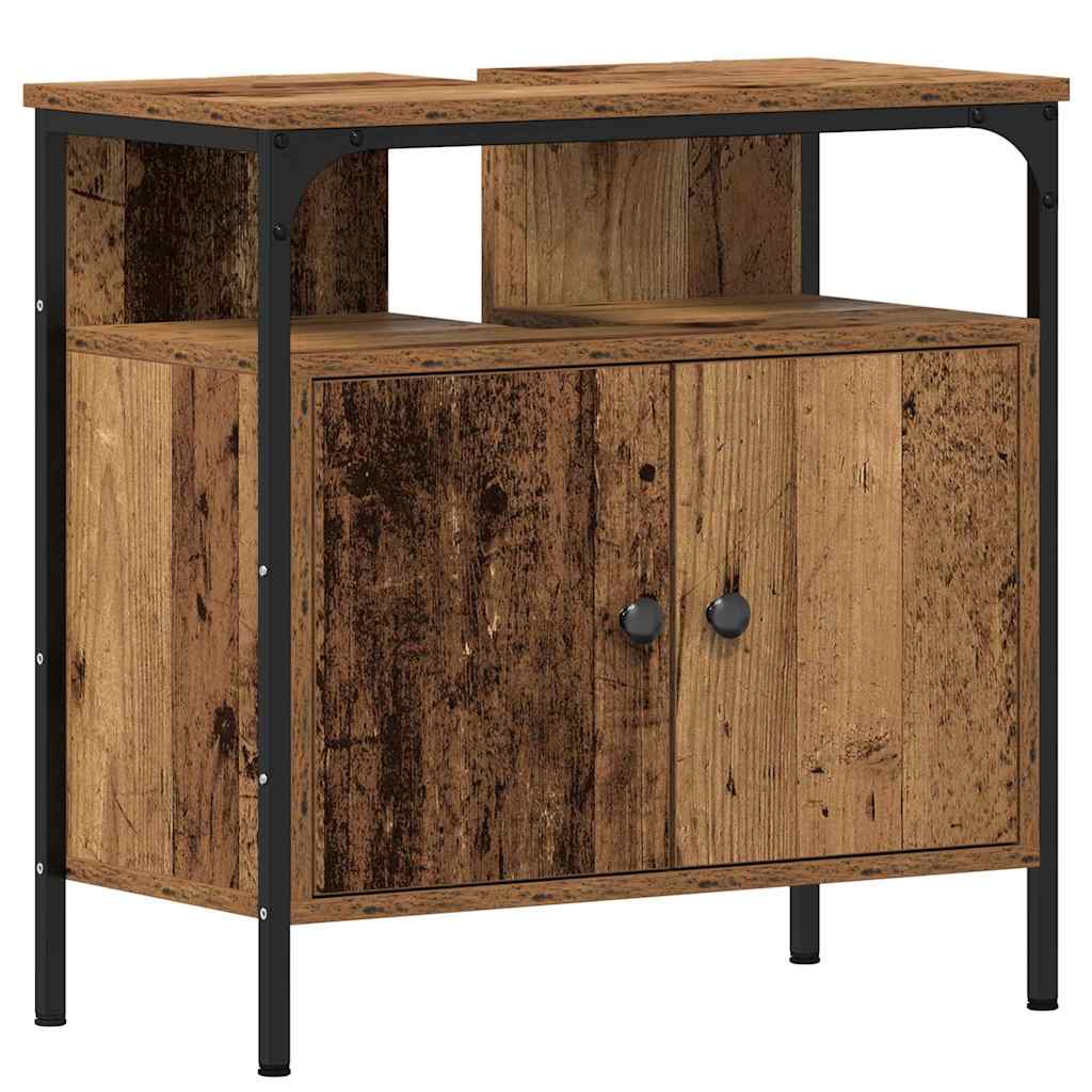 3-tlg. Badmöbel-Set Räuchereiche Holzwerkstoff