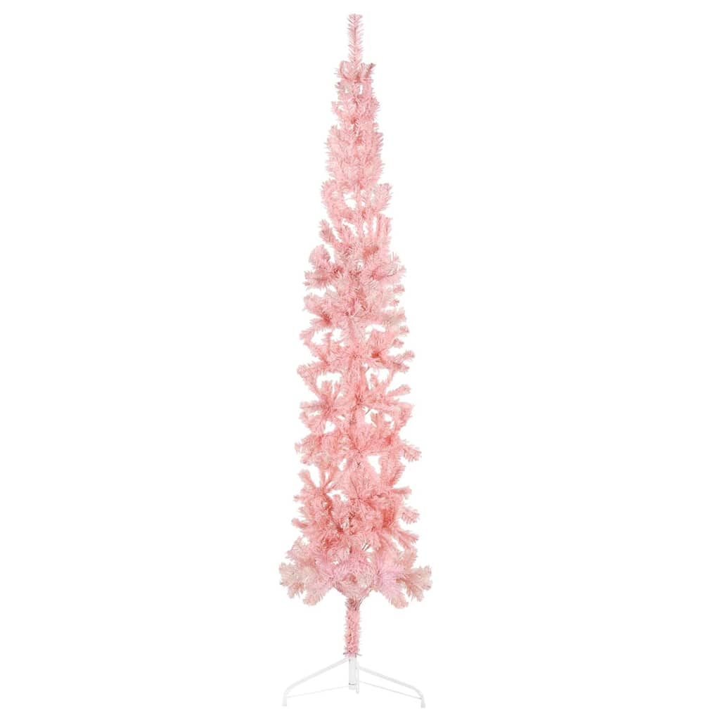 Künstlicher Halb-Weihnachtsbaum mit Ständer Schlank Weiß 180 cm