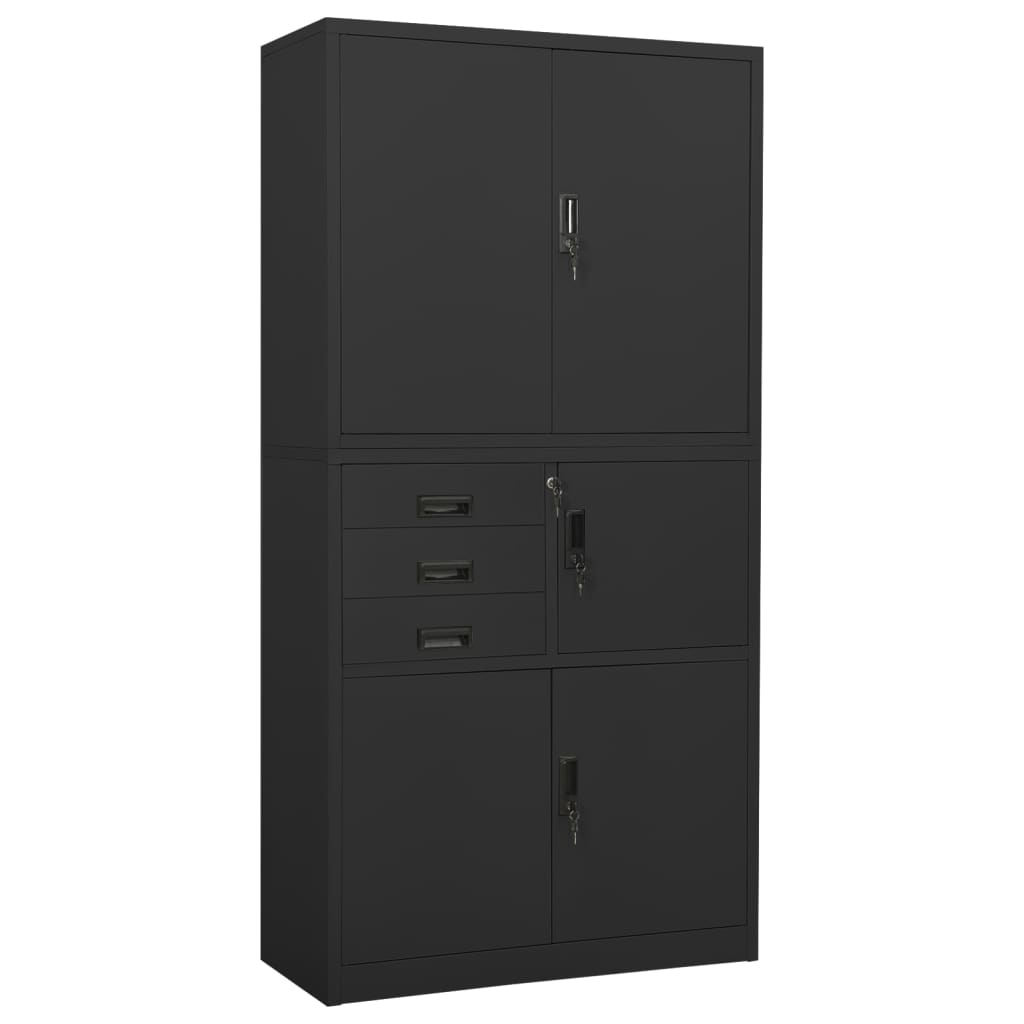 Büroschrank Weiß 90x40x180 cm Stahl