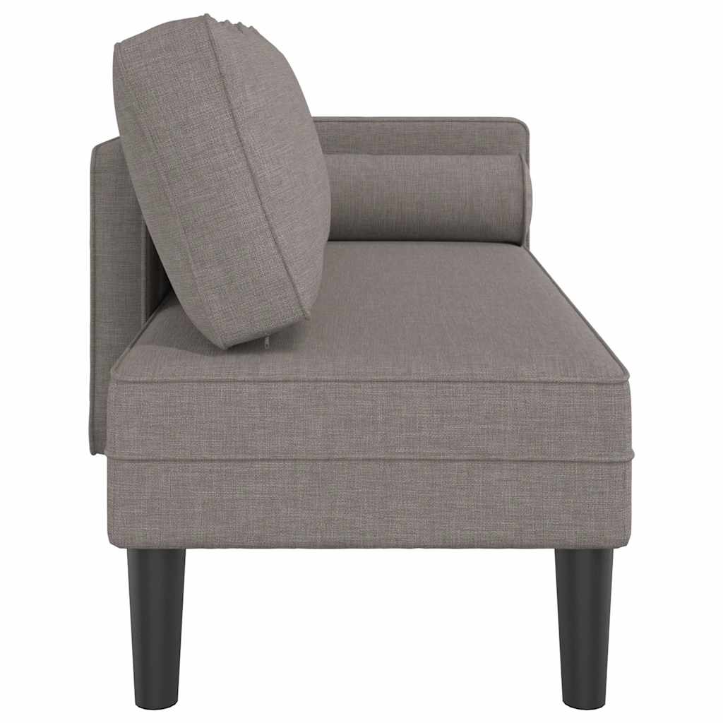 Chaiselongue mit Kissen Hellgrau Stoff