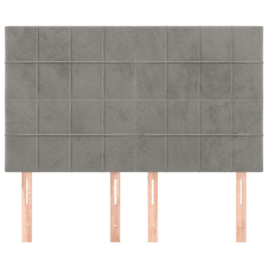Kopfteil Hellgrau 80x5x118/128 cm Samt