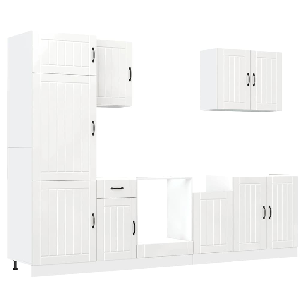 7-tlg. Küchenschrank-Set Lucca Weiß Holzwerkstoff