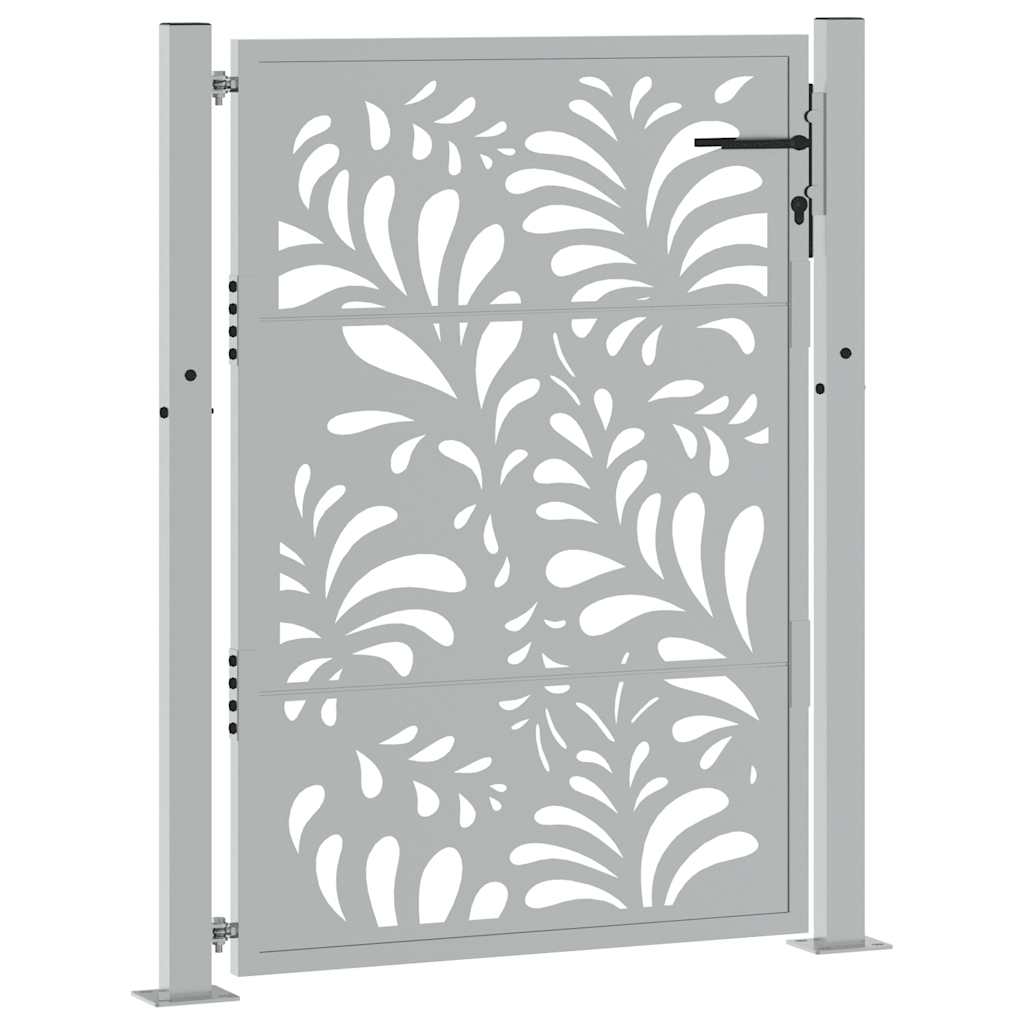 Gartentor Schwarz 100x100 cm Stahl Lichtdesign