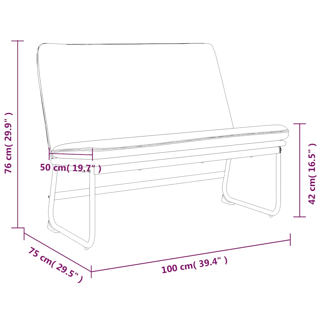 Sitzbank Hellgrau 100x75x76 cm Stoff