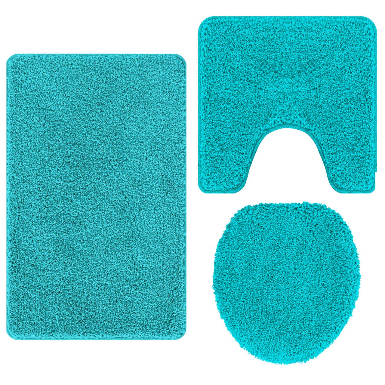 Anti-Rutsch Badematten-Set 3 pcs Grau PP