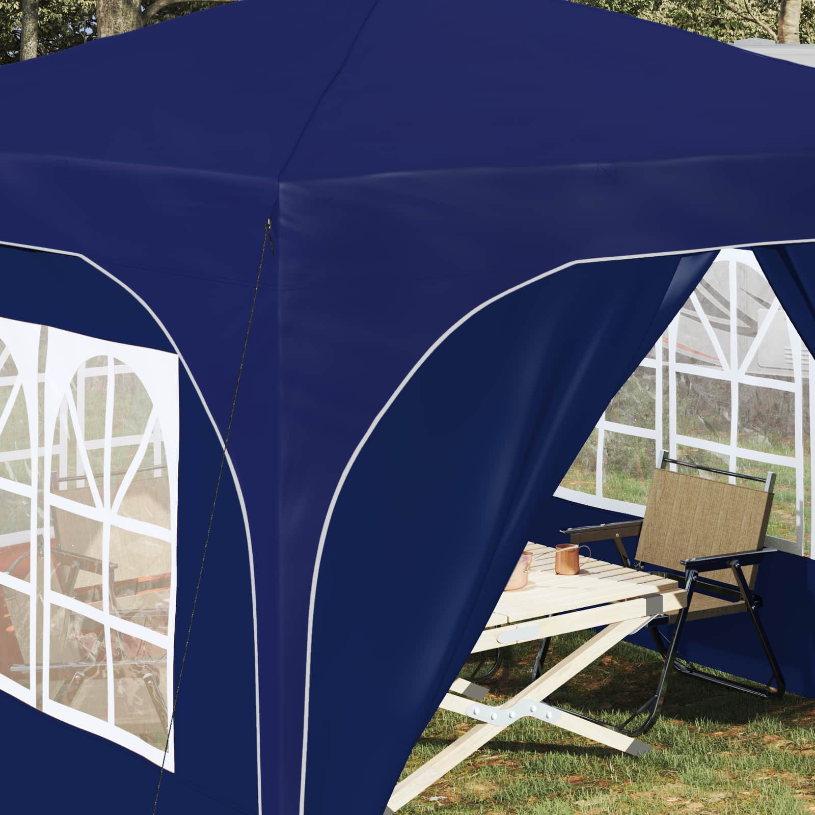 Pop-up Partyzelt 290 x 290 x 245 cm Creme