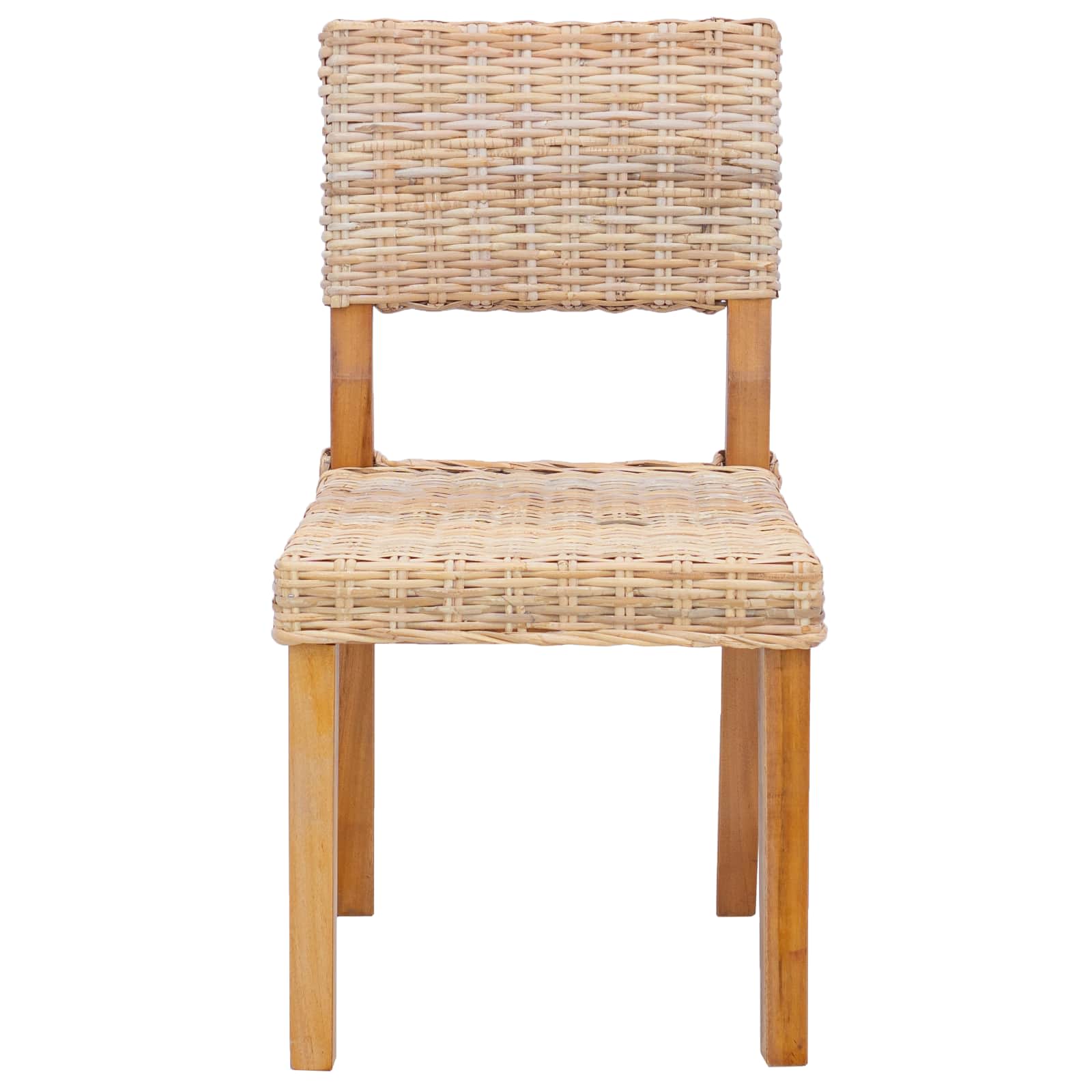 Esszimmerstuhl 2 pcs Kubu Rattan Weiß gewaschen 46 x 55 x 84 cm