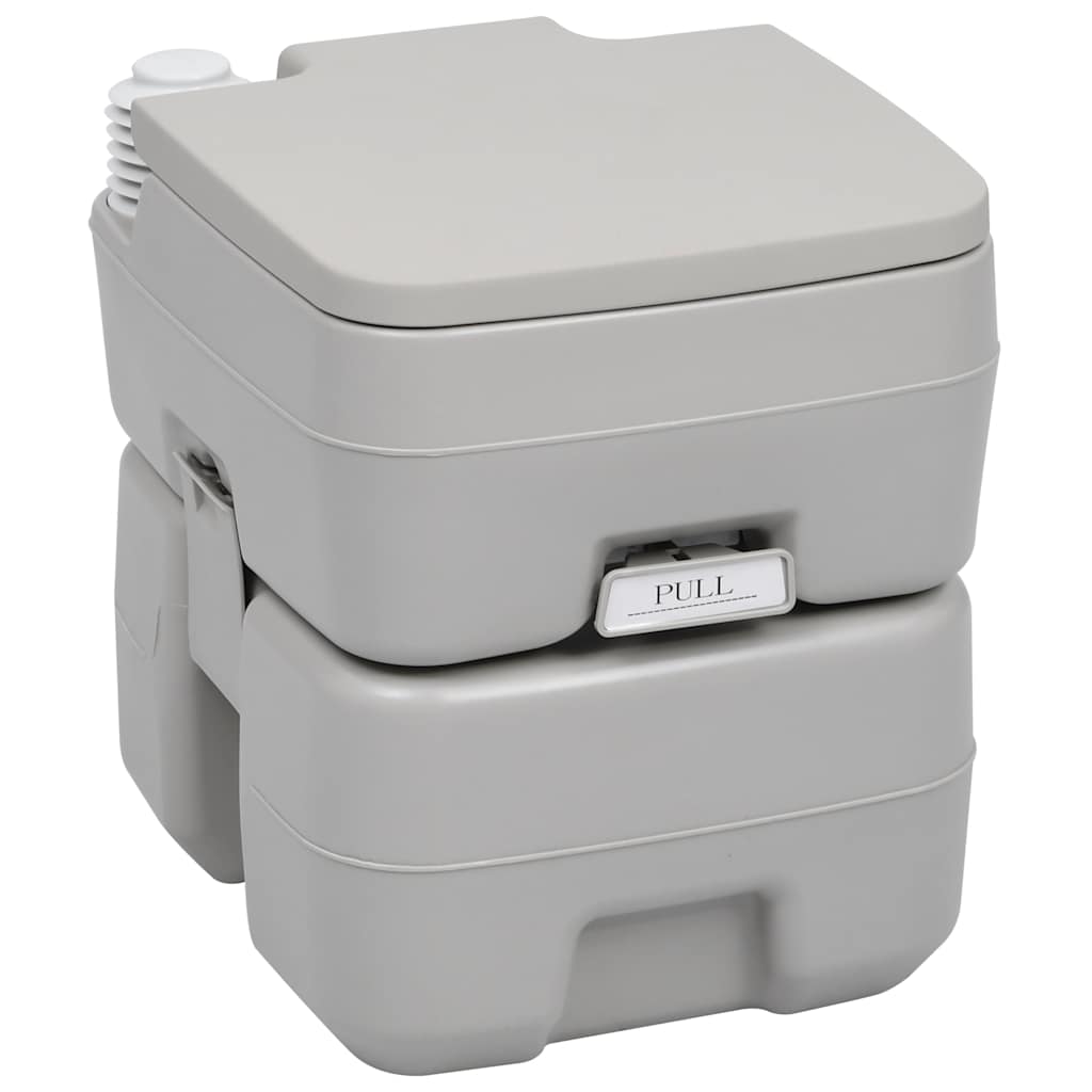 Camping-Toilette Grau und Weiß 41,5 x 36,5 x 30 cm Polyethylen