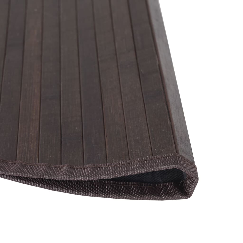 Teppich Rund Schwarz 60 cm Bambus