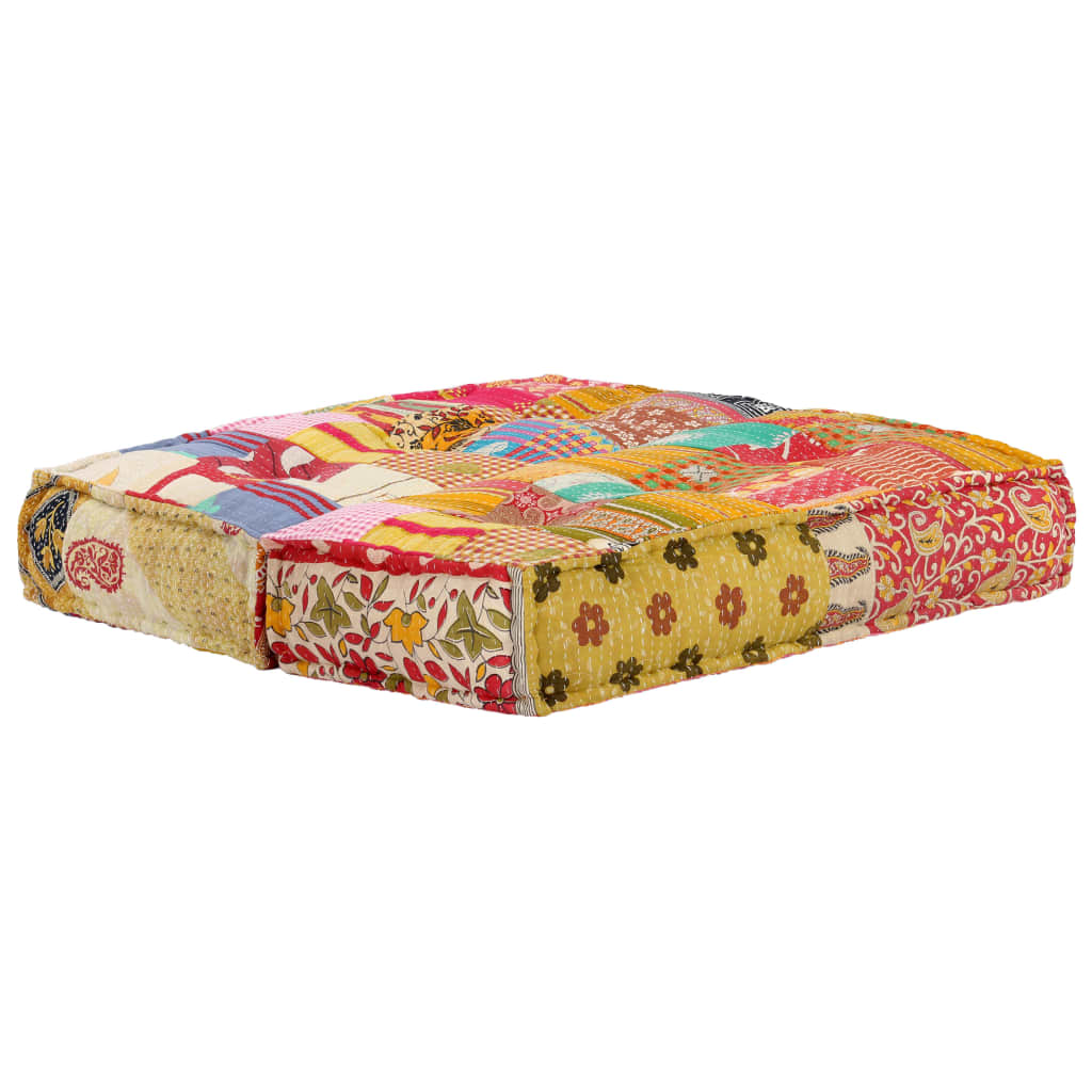 2-Sitzer Modularer Pouf Patchwork Stoff