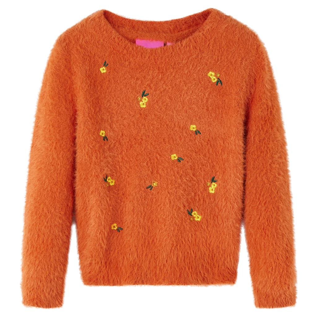 Kinderpullover Gestrickt Dunkelorange 92