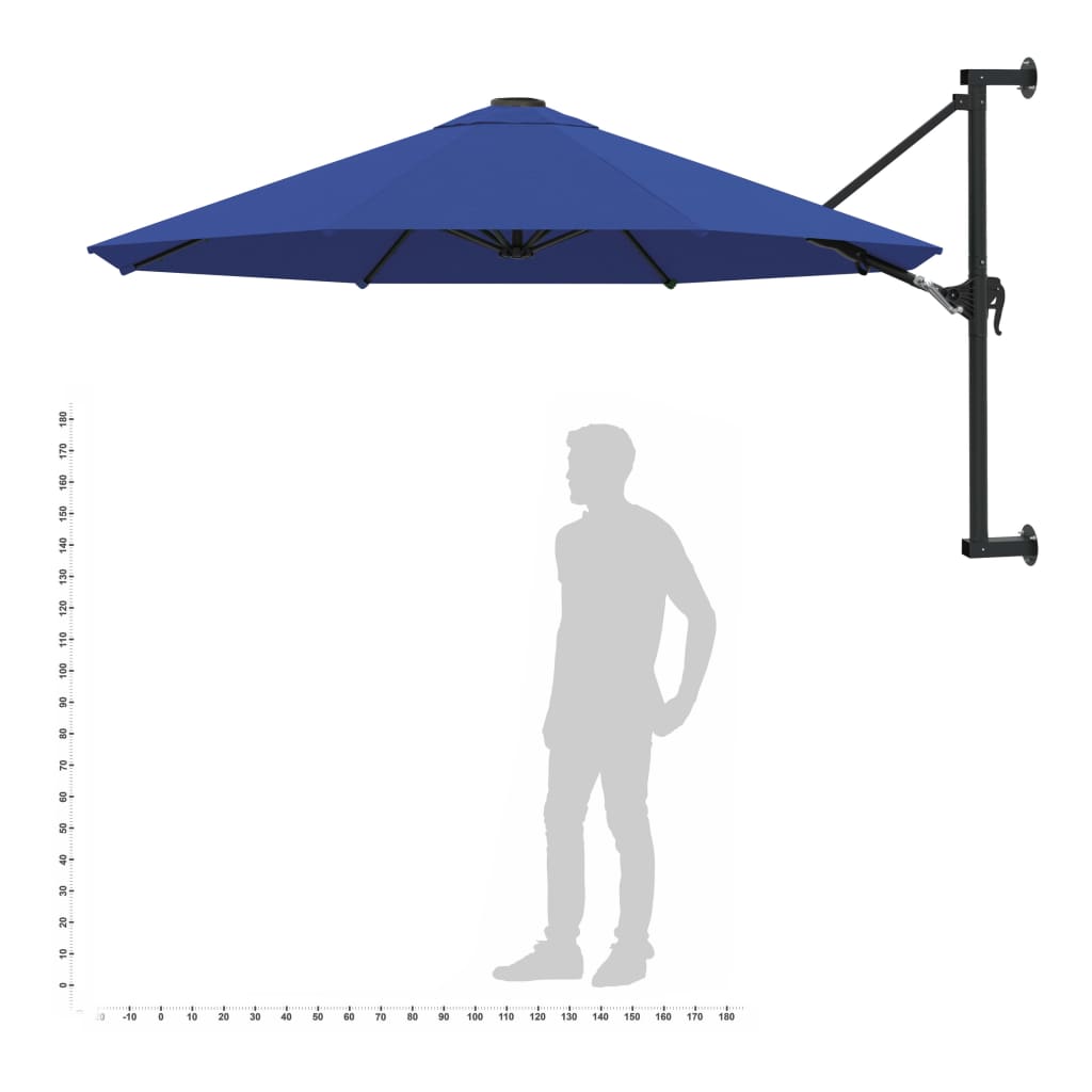 Sonnenschirm zur Wandmontage mit Metall-Mast 300 cm Sandweiß