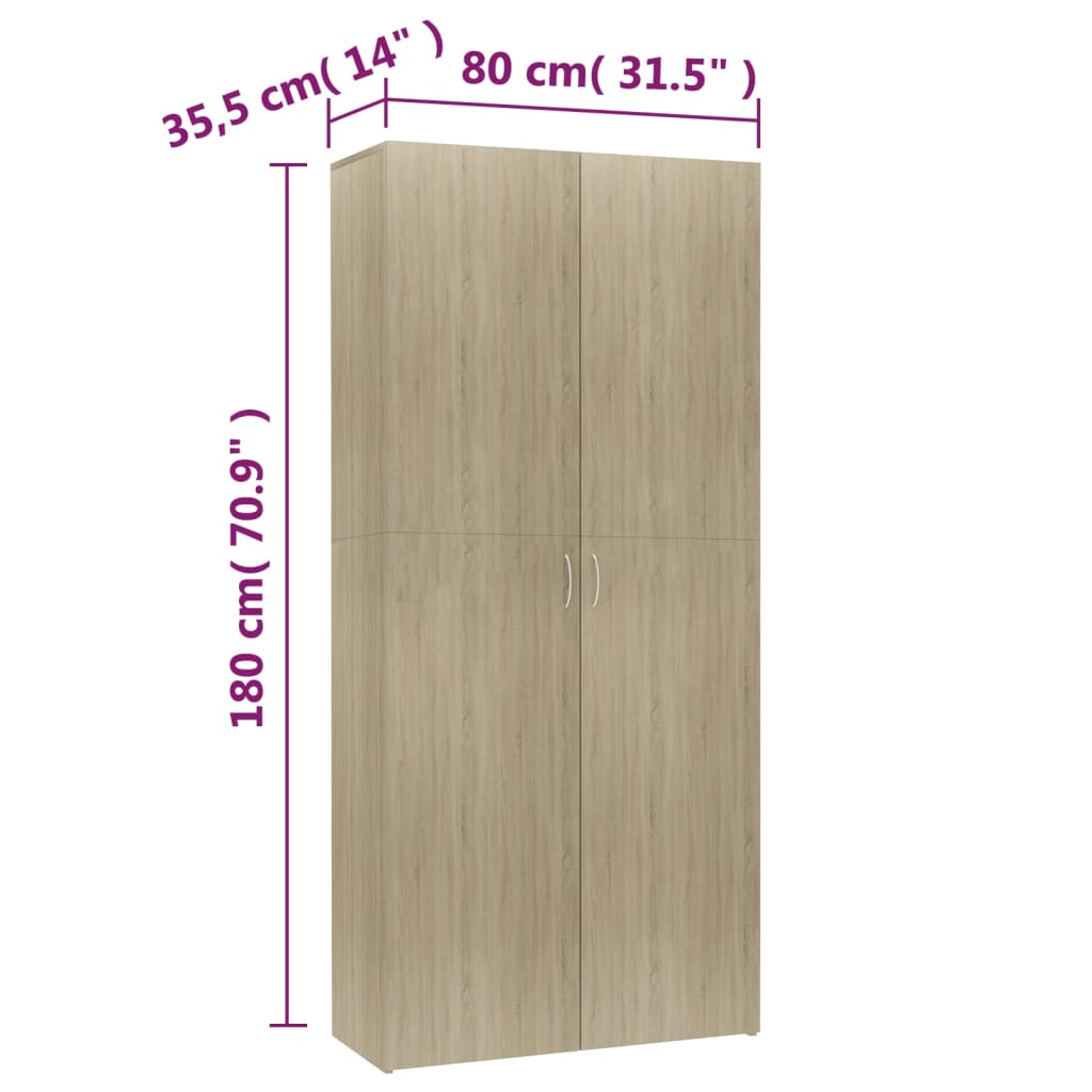 Schuhschrank Weiß 80x35,5x180 cm Holzwerkstoff