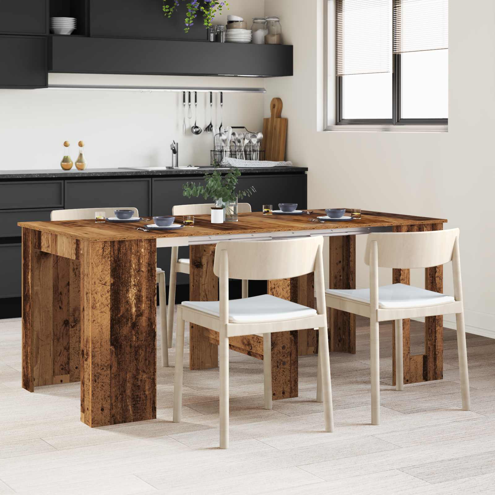 Esstisch 180 x 85 x 75 cm Holzwerkstoff Schwarze Eiche