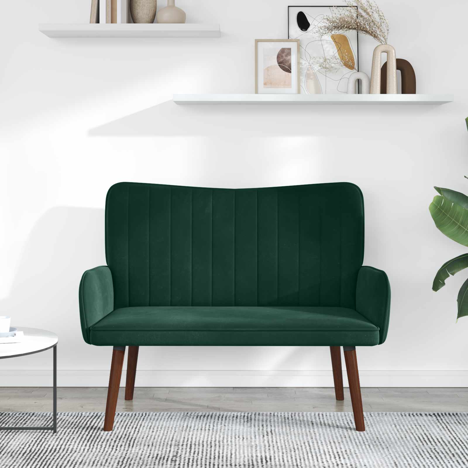 2-Sitzer Sofa Hellgrau 115 x 61 x 87 cm Samt (V)